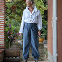 Pantalon Brieuc velours côtelé bleu nuage