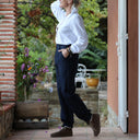 Pantalon Brieuc coton sergé tailleur marine