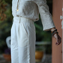 Pantalon Brieuc coton sergé tailleur ivoire