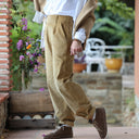 Pantalon Brieuc velours côtelé lichen doré