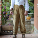 Pantalon Brieuc velours côtelé lichen doré