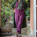 Pantalon Brieuc velours côtelé framboise