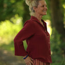 Blouse Lueur — Double gaze de coton grenat