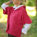 Flavie – Surchemise à capuche – Double gaze fuchsia