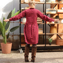 Robe Guillemette — Coton rayé Framboise intense