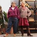 Robe Guillemette — Coton rayé Framboise intense