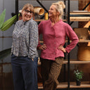 Blouse Dorine manches longues — Viscose Palmes de minuit