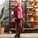 Robe Reine — Double gaze de coton lie de vin