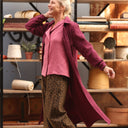 Robe Reine — Double gaze de coton lie de vin