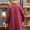Robe Reine — Double gaze de coton lie de vin