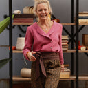 Blouse Dorine manches longues — Double gaze de coton framboise