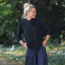 Dorine double gaze de coton noire