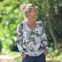 Lylou satin de coton imprimé Écorce et ivoire