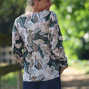 Lylou satin de coton imprimé Écorce et ivoire