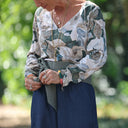 Lylou satin de coton imprimé Écorce et ivoire