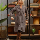 Robe Guillemette — Flanelle douce à carreaux noir et ficelle