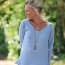 Lylou double gaze de coton bleu doux