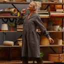 Robe Guillemette — Flanelle douce à carreaux noir et ficelle