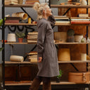 Robe Guillemette — Flanelle douce à carreaux noir et ficelle