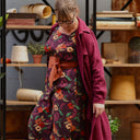 Robe Reine — Double gaze de coton lie de vin