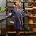 Robe Guillemette — Viscose imprimée Jardin ultraviolet