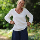 Lylou jacquard de gaze de coton fleuri blanc cassé