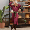 Robe Reine — Double gaze de coton lie de vin