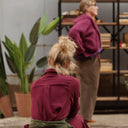 Robe Reine — Double gaze de coton lie de vin