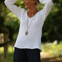 Blouse Lylou — Quadruple gaze de coton blanche