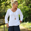 Blouse Lylou — Quadruple gaze de coton blanche