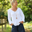 Blouse Lylou — Quadruple gaze de coton blanche