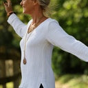 Blouse Lylou — Quadruple gaze de coton blanche