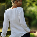 Blouse Lylou — Quadruple gaze de coton blanche