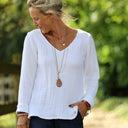 Blouse Lylou — Quadruple gaze de coton blanche
