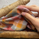 Coupon tartan automnal 80x150 (D19) vue détail | Quintessence