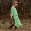 Robe Clémence -  viscose/lin vert lime