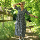 Robe Édonie — Viscose herbier bleu nuit