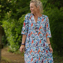 Robe Diane - Coton Volière bleutée