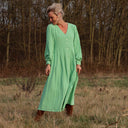Robe Clémence -  viscose/lin vert lime