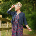 Boléro Ange - jacquard coton/lin marine