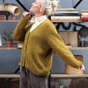 Gilet col V Hermine — mohair kiwi