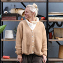 Gilet col V Hermine — mohair camel
