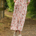 Robe Diane - Coton rayures ficelle fleuries