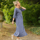 Robe Diane - Lin bleu brume