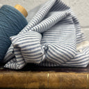 Coupon Rayure bleu/blanc 140x270 (B59) | Fabriqué en France | Quintessence