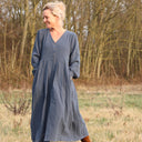 Robe Clémence -  lin stone bleu