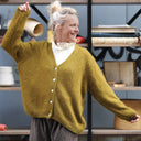 Gilet col V Hermine — mohair kiwi