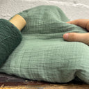 Coupon - double gaze de coton vert prairie 140x310 (A56)