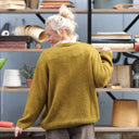 Gilet col V Hermine — mohair kiwi