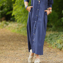 Robe Diane - Popeline de coton marine